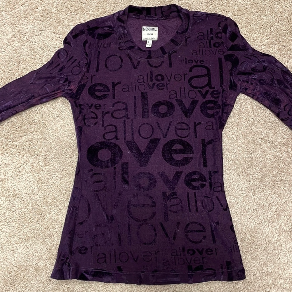 Moschino Jeans Women's dark purple silky Pullover